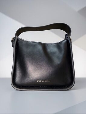 BCBGeneration Black Smooth Leather Shoulder Bag